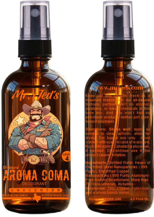 Mr. Jed's Aroma Coma Deodorant 4 oz. bottle